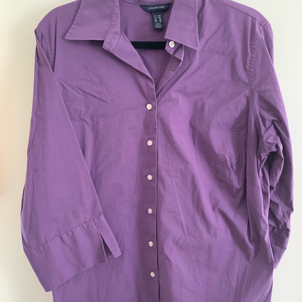 Lands End 3/4 Sleeve Button Down Shirt!